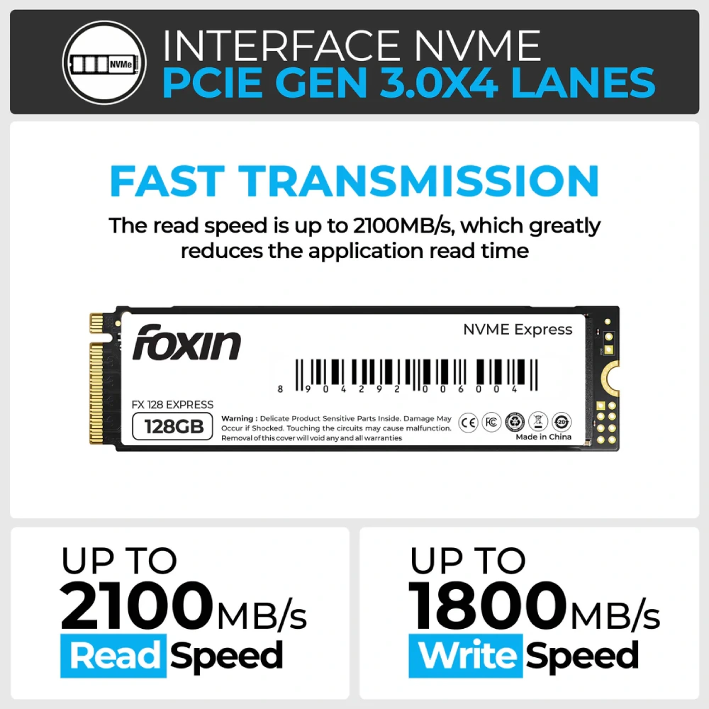Foxin Internal SSD 128 GB Express NVMe view 2